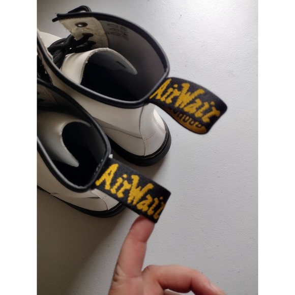 Dr Martens White Leather Platform Boots AirWair Chunky Sole Women's Size 8 - Picture 5 of 10